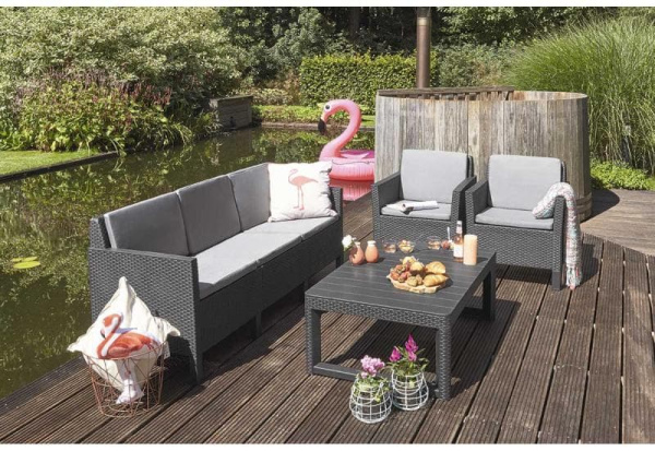 Стол Lyon rattan table Allibert (Аллиберт), цвет графит