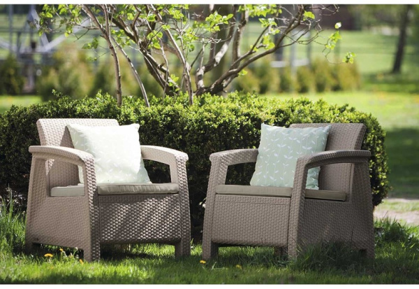 Набор кресел Corfu duo set Allibert (Аллиберт), цвет коричневый