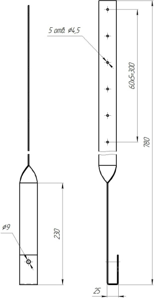 Кронштейн карнизный Optima Grand Line (Гранд Лайн), цвет RAL 8017 (коричневый)