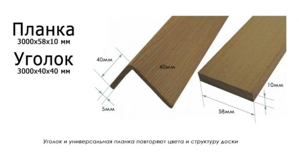 Декоративный уголок Terrapol / Террапол, 3000х40х40 мм, цвет слива