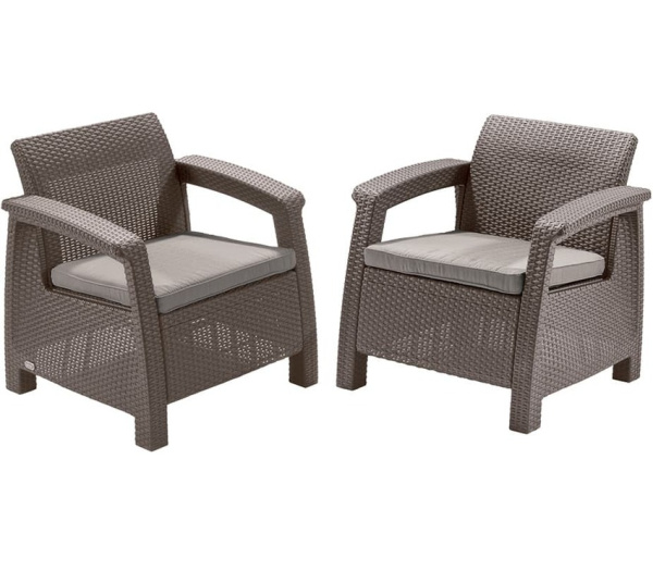 Набор кресел Corfu duo set Allibert (Аллиберт), цвет капучино