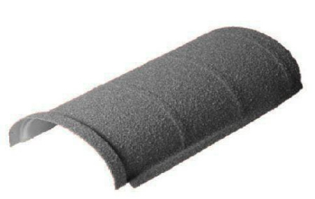 Конек Метротайл (Metrotile) полукруглый, цвет серый, 410х173 мм