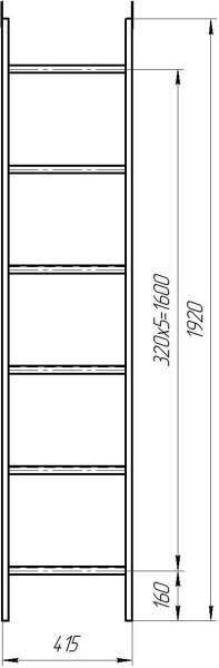 Полотно стеновой лестницы Grand Line (Гранд Лайн) 3,0 м, цвет RAL 6005 (зеленый)