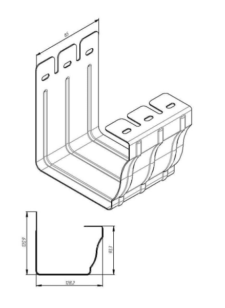 Соединитель желоба Vortex / Вортекс Гранд Лайн, ZN (цинк)