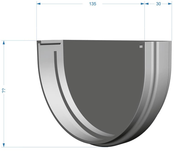 Заглушка желоба D120 мм Деке Премиум / Docke Premium, цвет шоколад (Ral 8019)