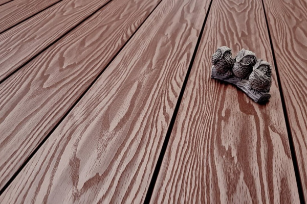 Террасная доска Смарт 3D Terrapol / Террапол ДПК полнотелая c пазом, 3000х130х22 мм, цвет орех милано