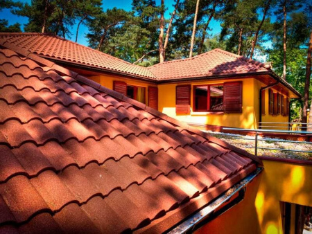 Композитная черепица Grand Line Palermo, кленовый латте, 375х1080 мм