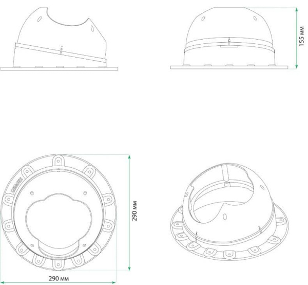 Проходной элемент Base-VT Seam 110 Krovent (Кровент) для мягкой и фальцевой кровли, зеленый