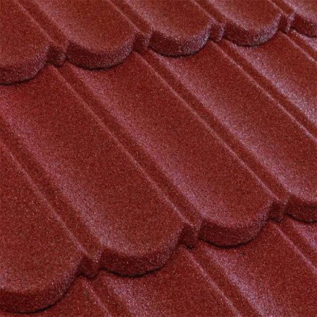 Композитная черепица Метротайл (Metrotile) серия MetroBond, цвет красный, 1330х410 мм