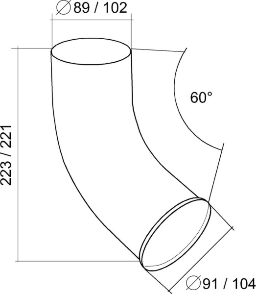 Колено стока 90 мм Гранд Лайн Алюцинк / Grand Line Aluzinc