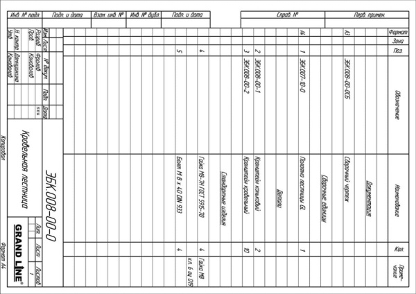 Лестница кровельная Grand Line (Гранд Лайн) 2,76 м, цвет RAL 3005 (красный)