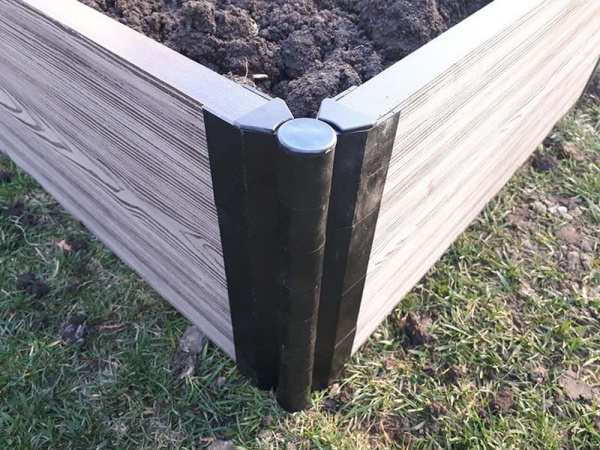 Шарнир угловой для грядки ДПК, 300 мм, коричневый