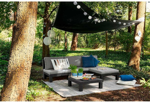 Угловой комплект мебели Moorea set unity Allibert (Аллиберт), цвет графит