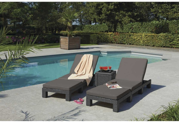 Шезлонг садовый Daytona Allibert (Аллиберт), цвет графит