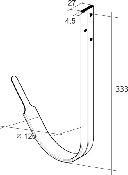 Кронштейн желоба металлический Grand Line 120 мм, RAL 3005 красное вино