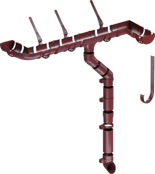 Угловой элемент 90° Docke Standard, RAL 3005 красный