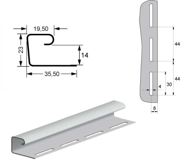J-профиль Grand Line, 3 м, береза