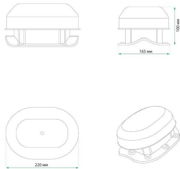 Аэратор скатный Aero-Vent Wave Krovent (Кровент) для металлочерепицы, красный