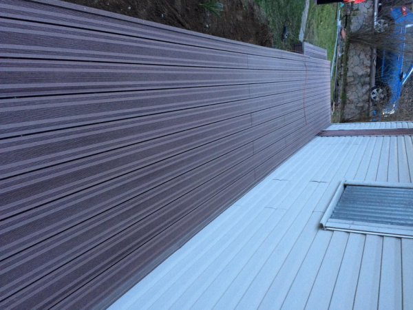 Террасная доска Экодек шовная, 165х24х6000 мм, цвет венге (темно-коричневый)