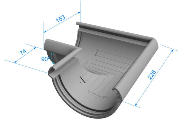 Угловой элемент 90° Docke LUX цвет пломбир (RAL 9003)