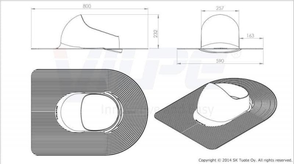 XL-проходной элемент XL-Huopa для мягкого кровельного материала Vilpe (Вилпе), коричневый