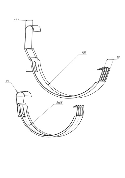 Соединитель желоба 125 мм Гранд Лайн Алюцинк / Grand Line Aluzinc