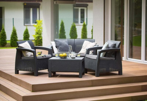 Дачная мебель Corfu set Allibert (Аллиберт), цвет коричневый